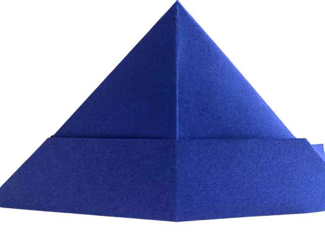 Origami Hut in der Farbe Blau
